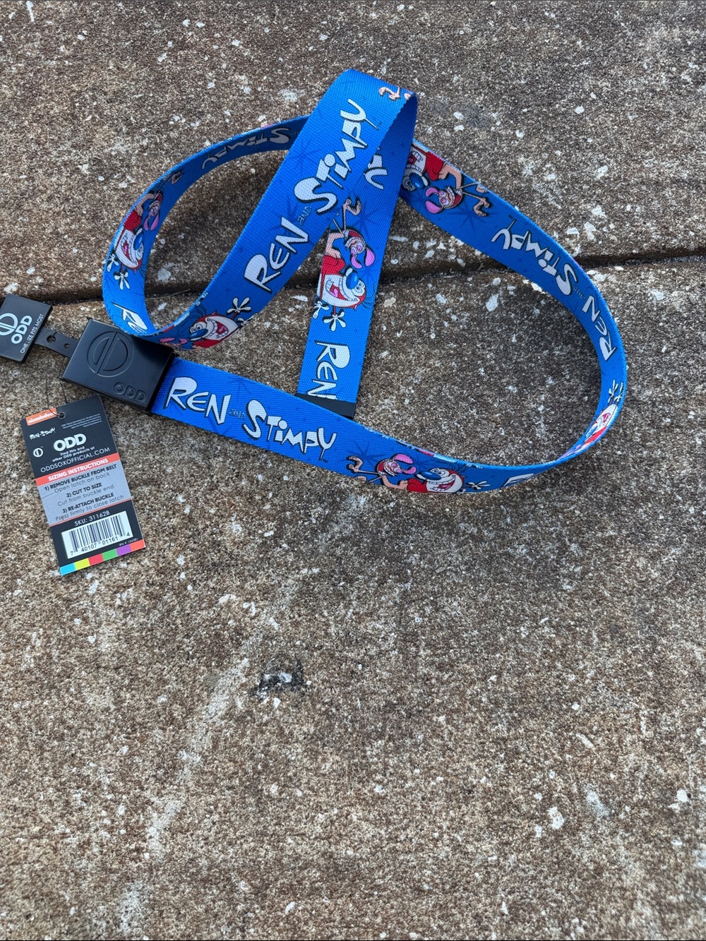 ODD SOX Ren & Stimpy Blue Graphic Web Belt. NWT